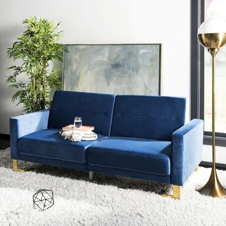 Safavieh Tribeca Foldable Sofa Bed Navy & Brass LVS2001F